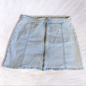 Denim zipper skirt